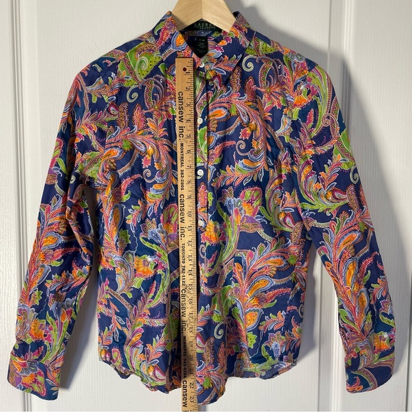 90's Lauren Ralph Lauren Paisley Blouse - Picture 3 of 11